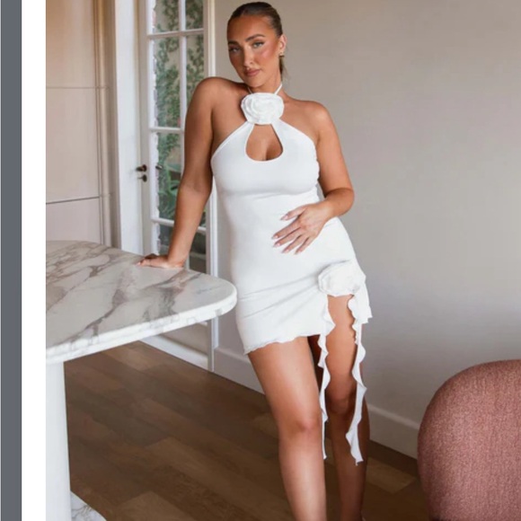 Peppermayo Exclusive - Ravenna Rose Mini Dress - White size 8 - Picture 1 of 6